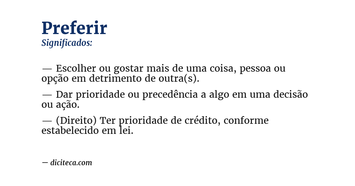 Significado de preferir