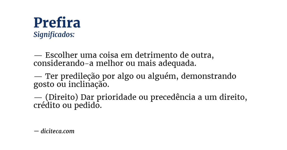 Significado de prefira
