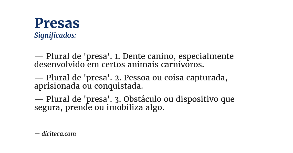 Significado de presas