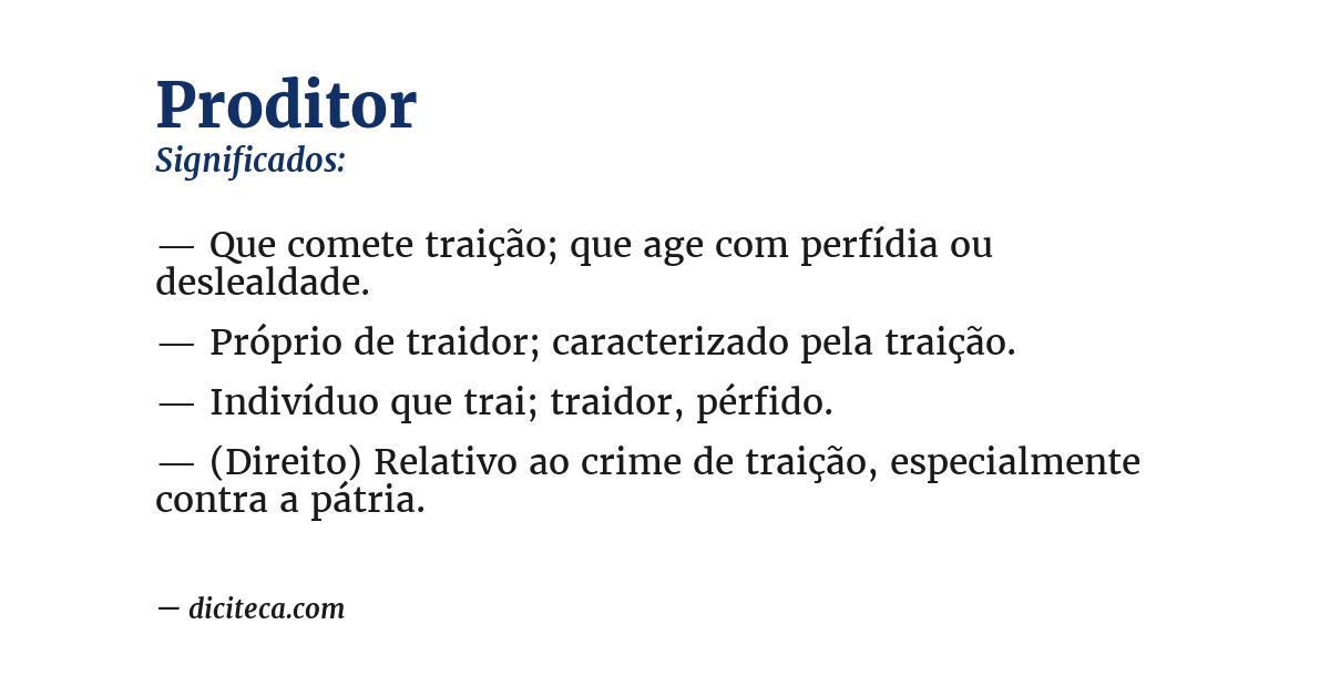 Significado de proditor