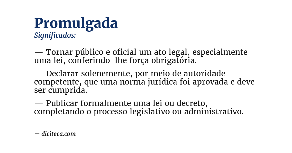 Significado de promulgada