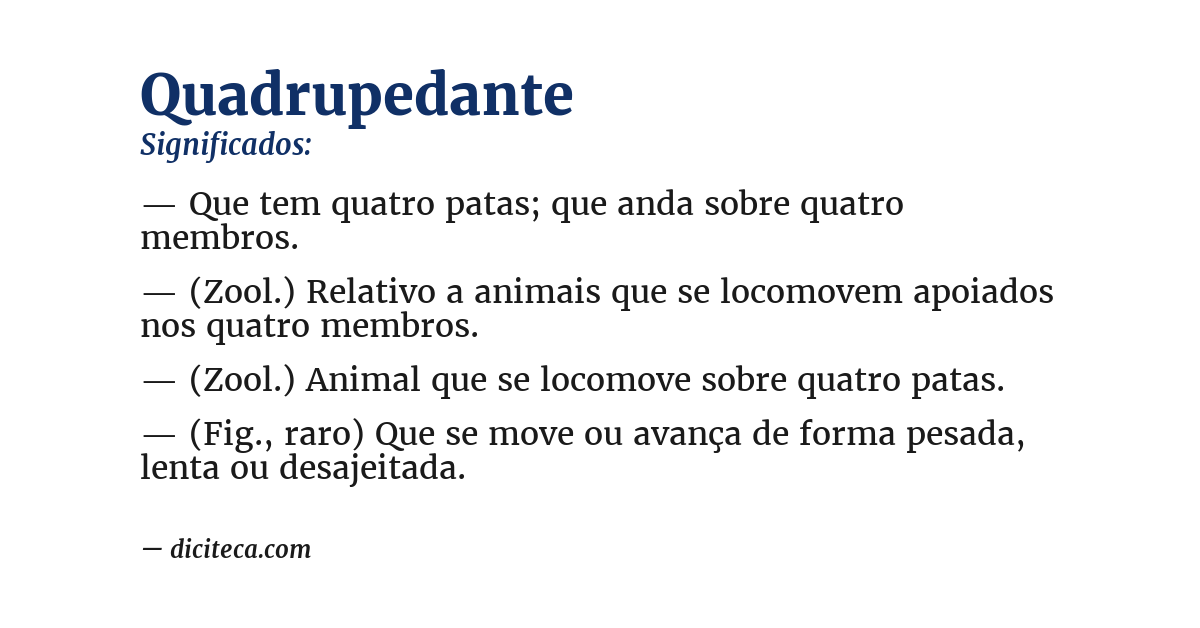 Significado de quadrupedante