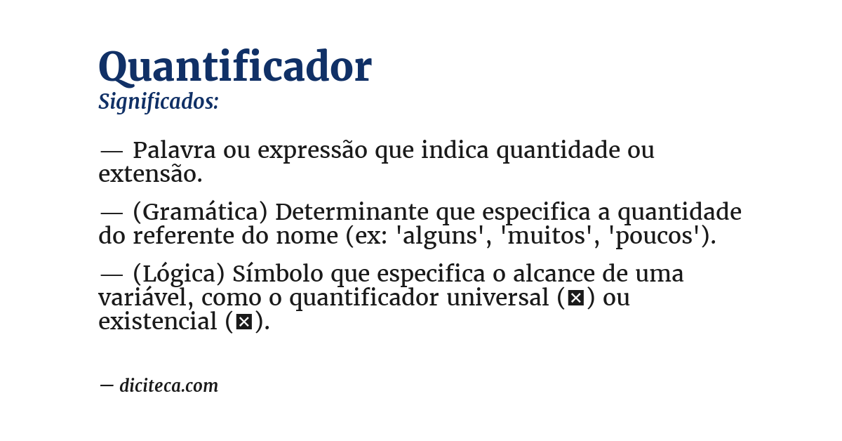 Significado de quantificador