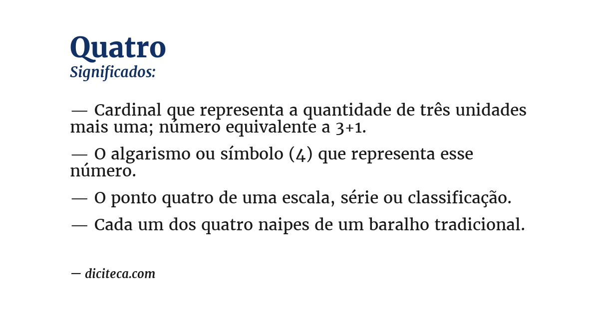 Significado de quatro