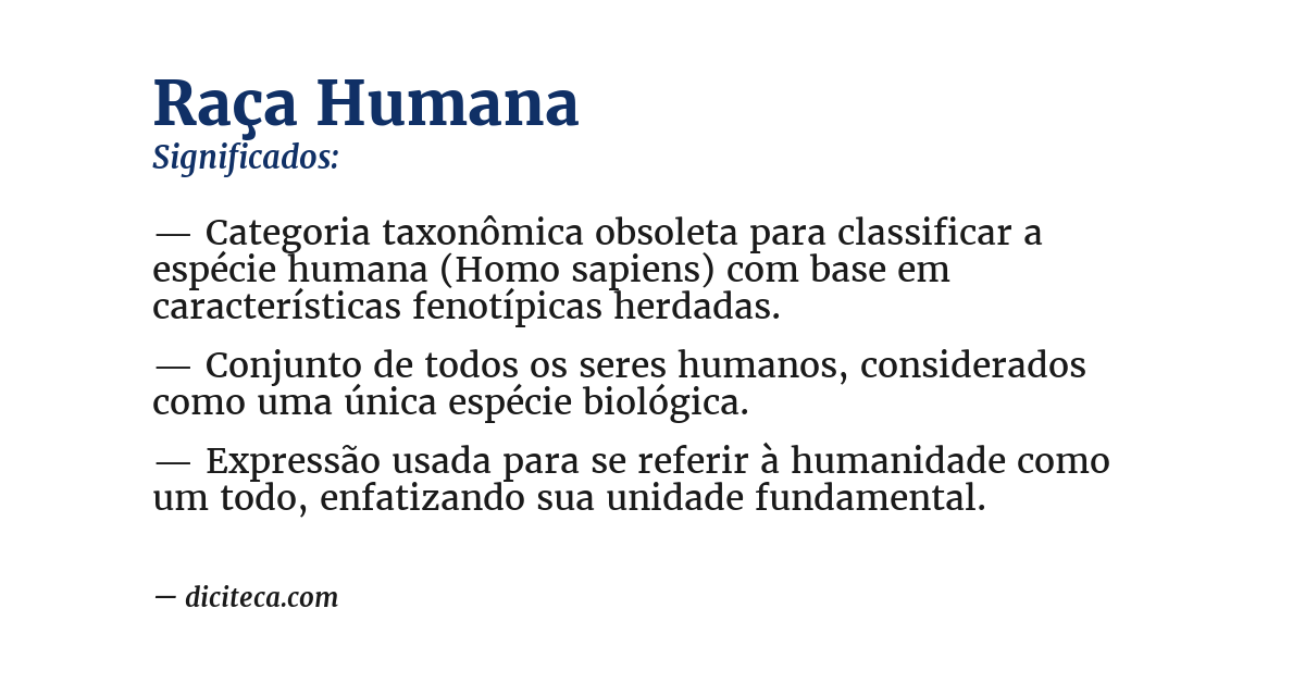 Significado de raça humana