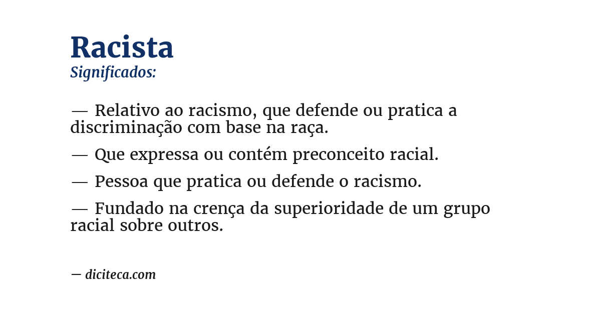 Significado de racista