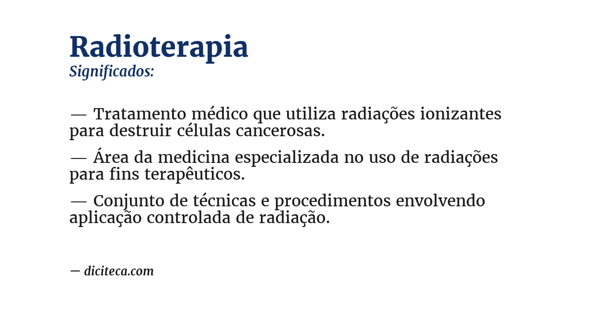 Significado de radioterapia