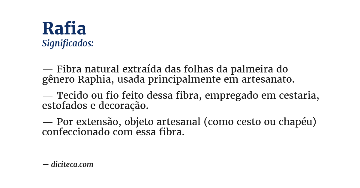 Significado de rafia