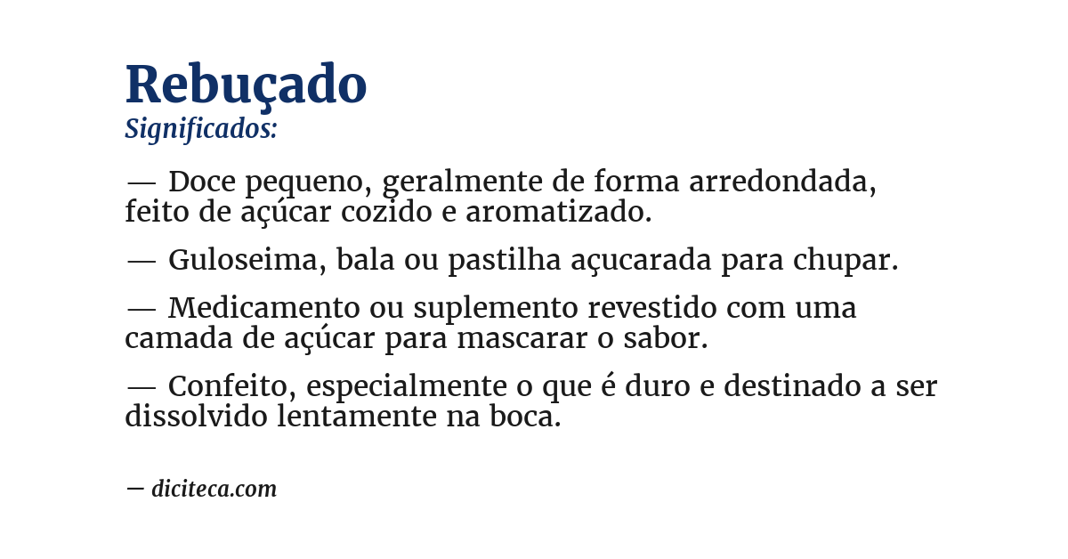 Significado de rebuçado