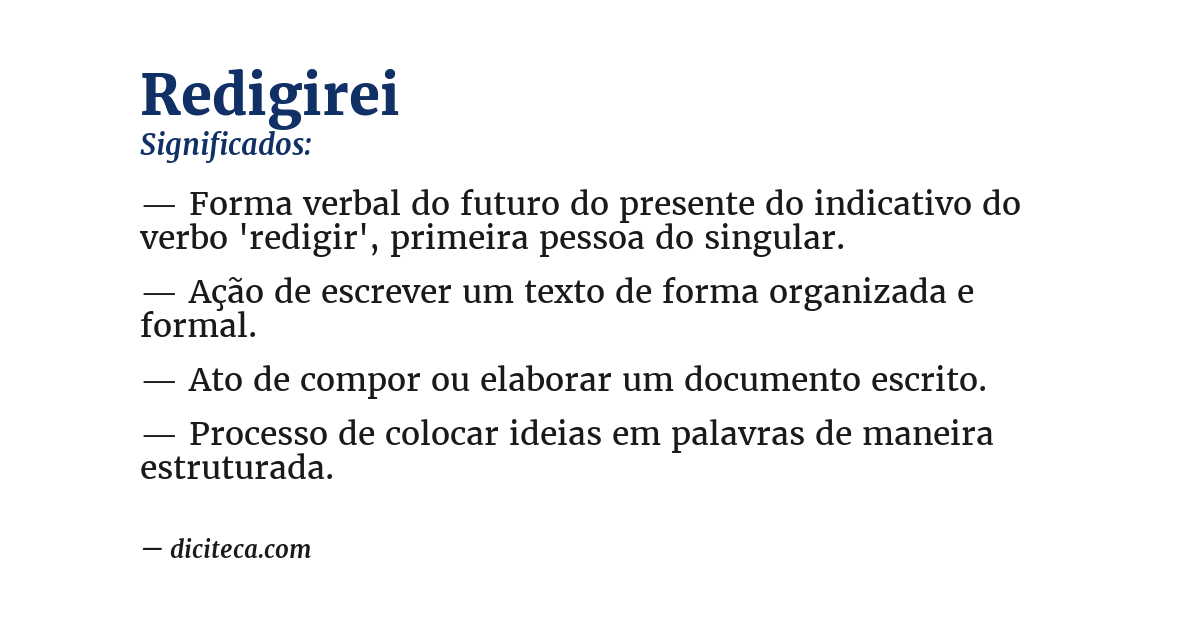 Significado de redigirei