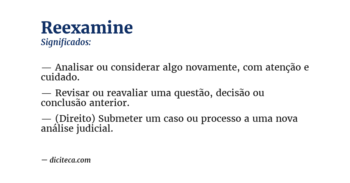 Significado de reexamine