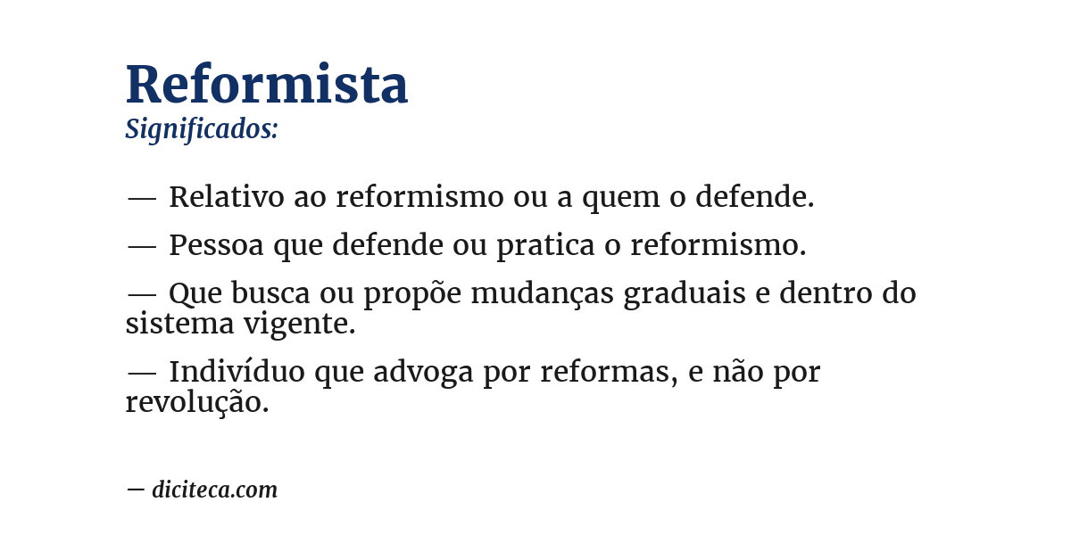 Significado de reformista