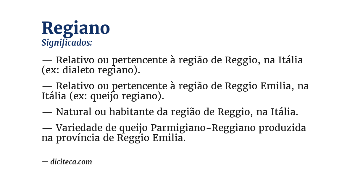 Significado de regiano