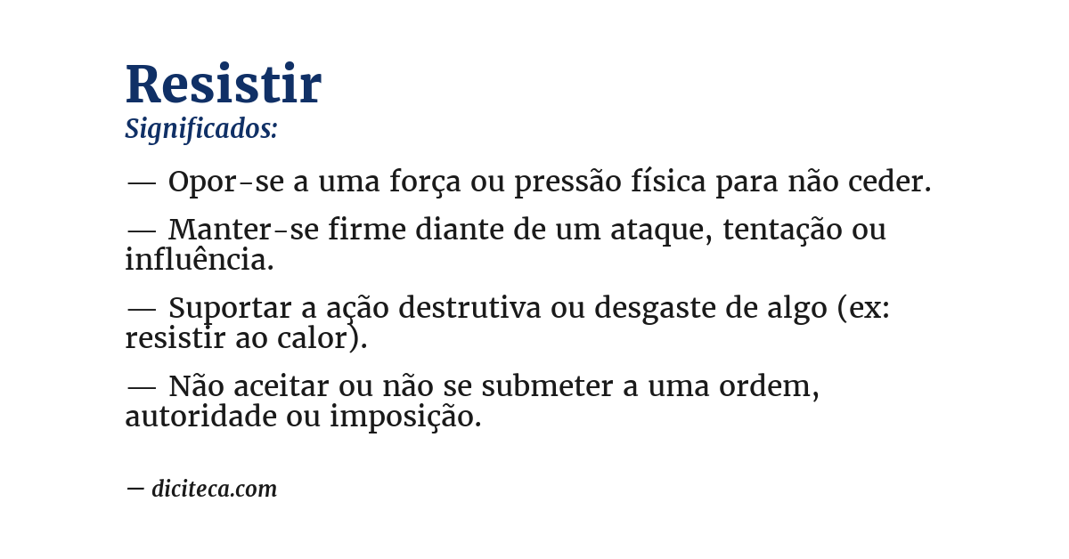 Significado de resistir