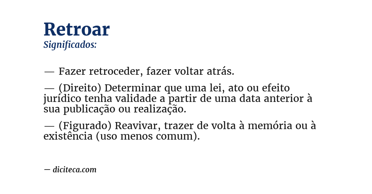 Significado de retroar