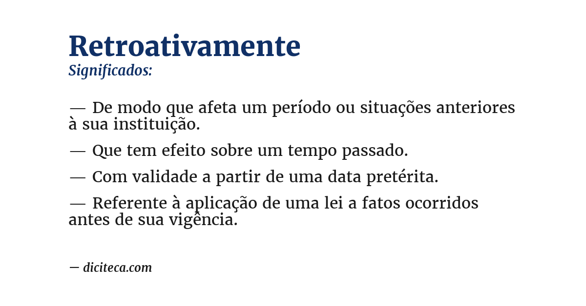 Significado de retroativamente