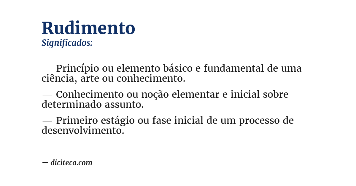 Significado de rudimento