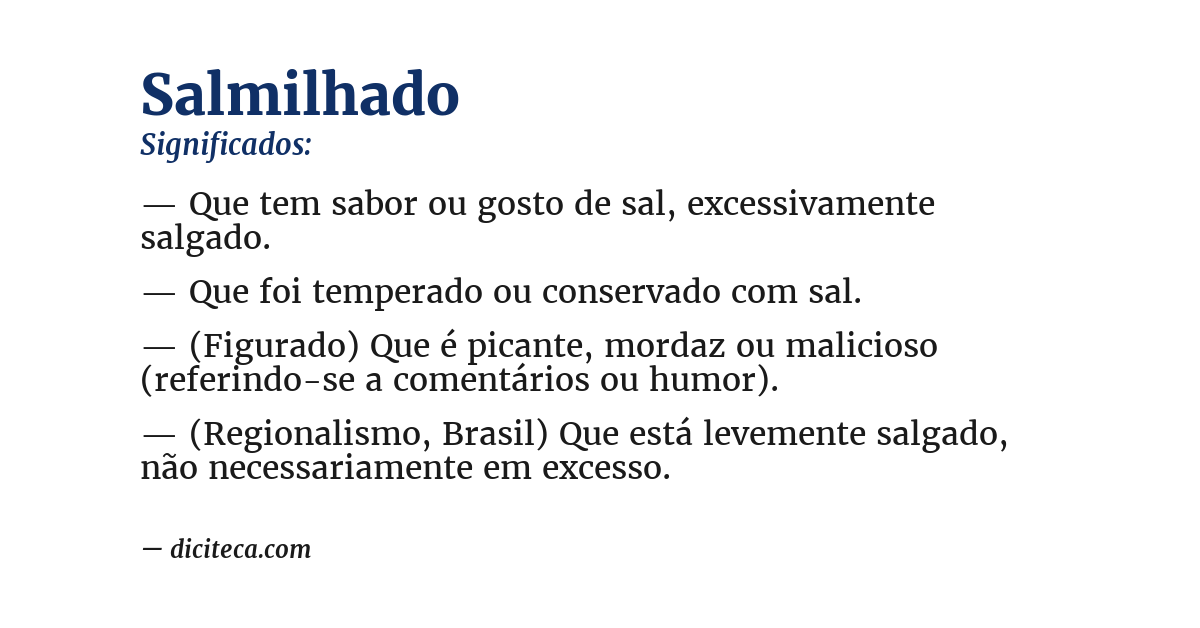 Significado de salmilhado