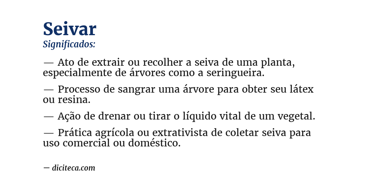 Significado de seivar