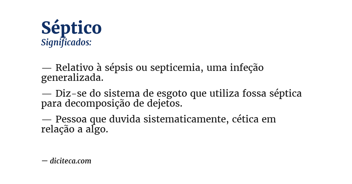 Significado de séptico