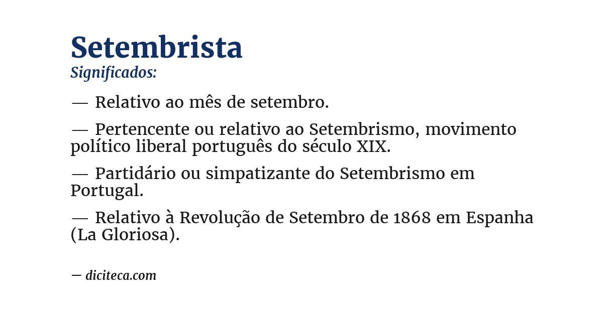 Significado de setembrista