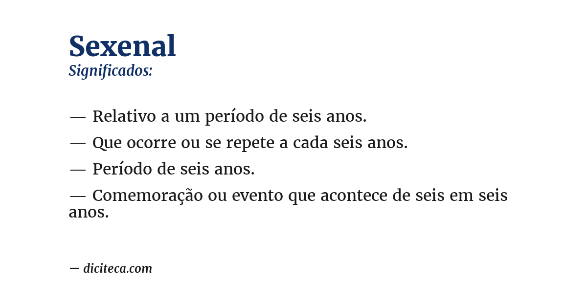 Significado de sexenal