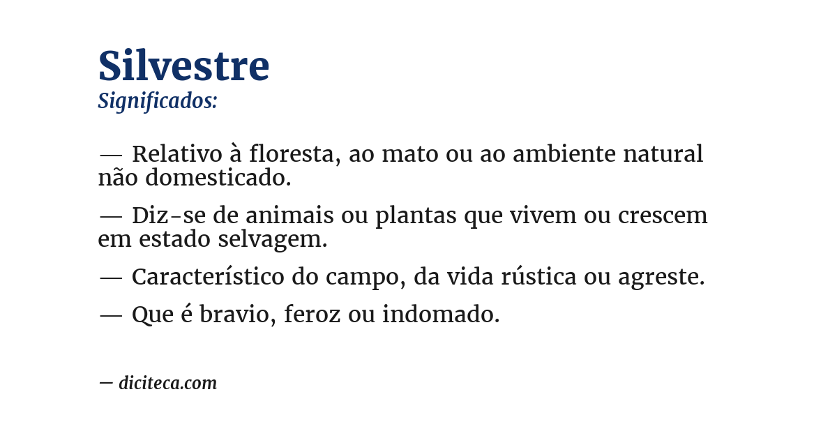 Significado de silvestre