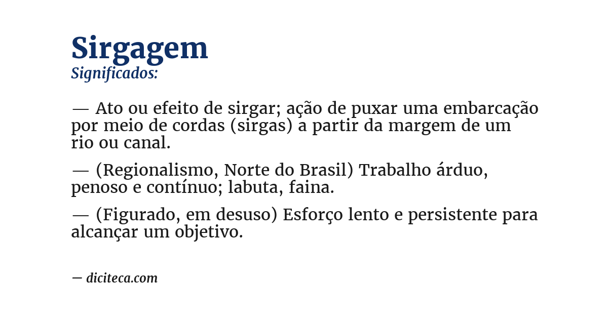 Significado de sirgagem