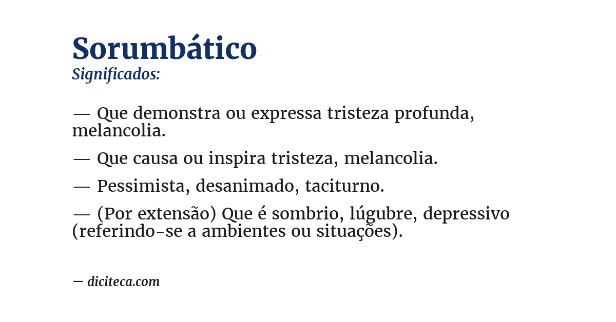 Significado de sorumbático