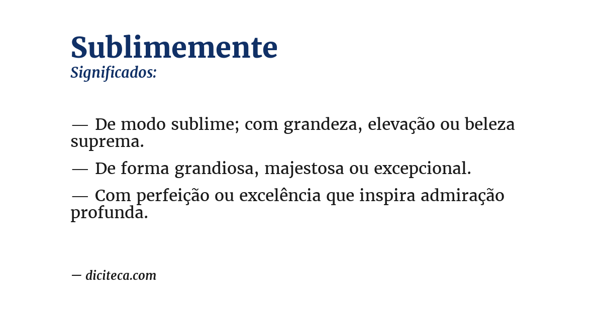 Significado de sublimemente