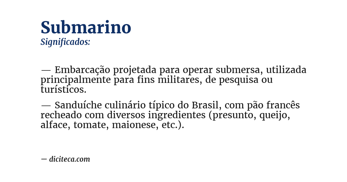 Significado de submarino