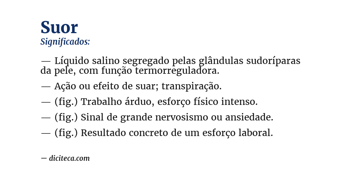 Significado de suor