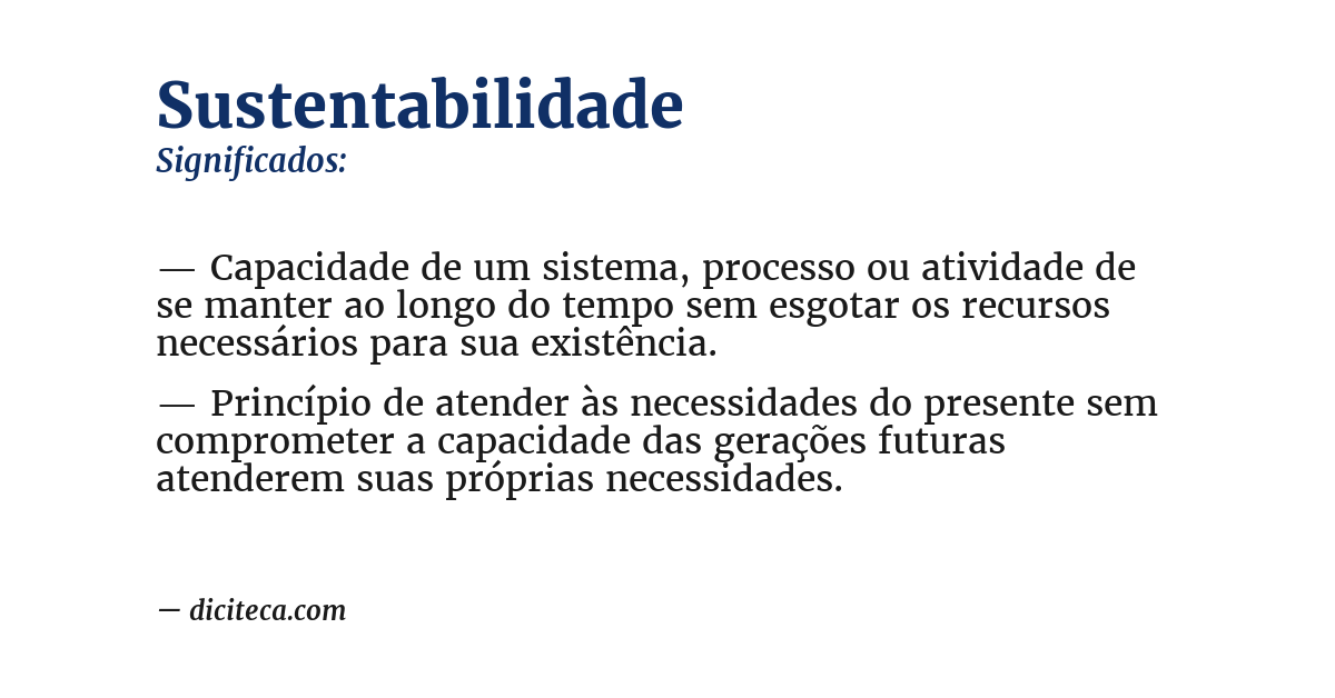Significado de sustentabilidade