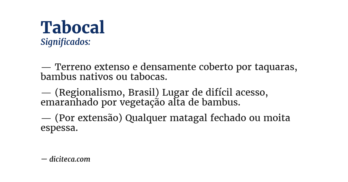 Significado de tabocal