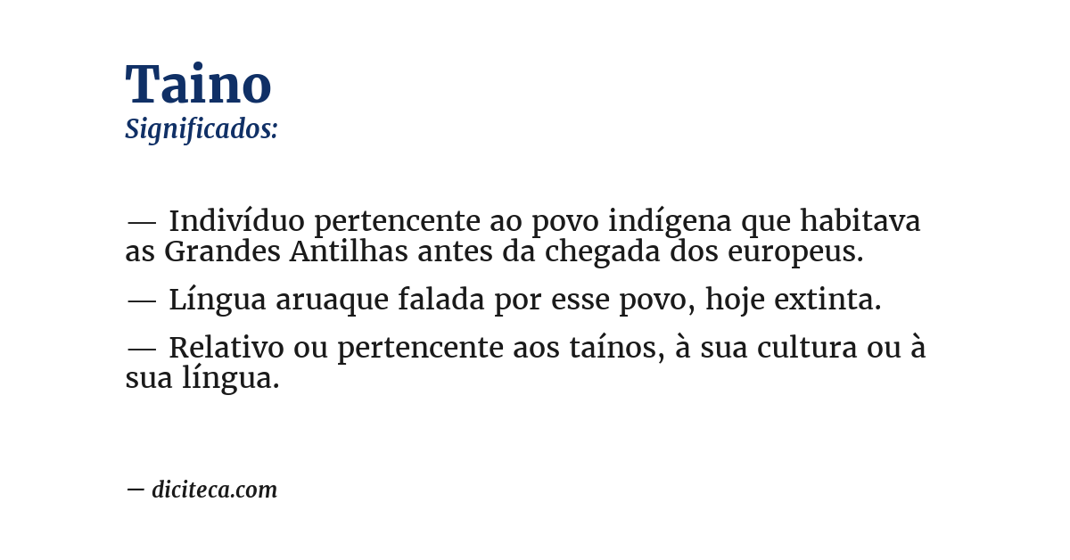 Significado de taino