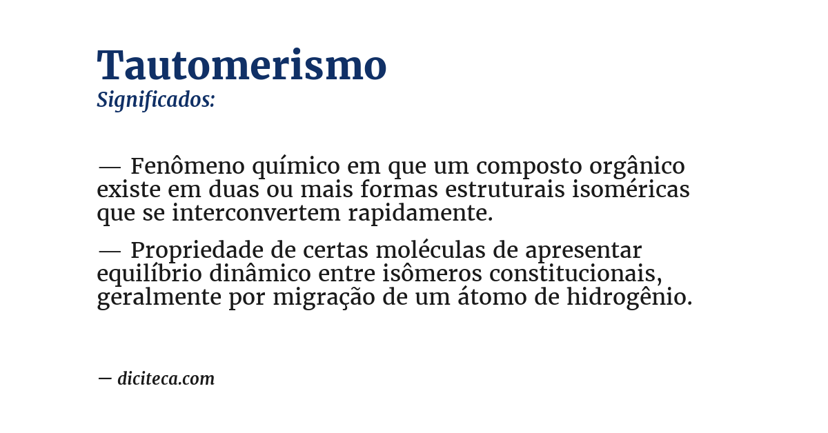 Significado de tautomerismo