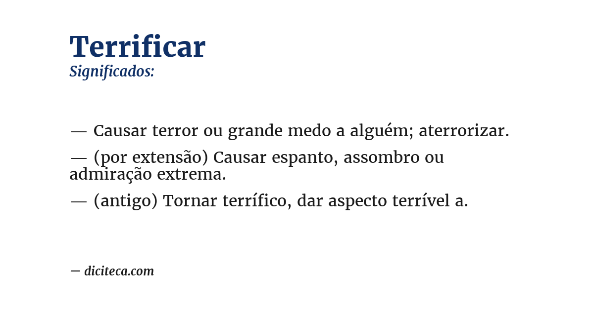 Significado de terrificar