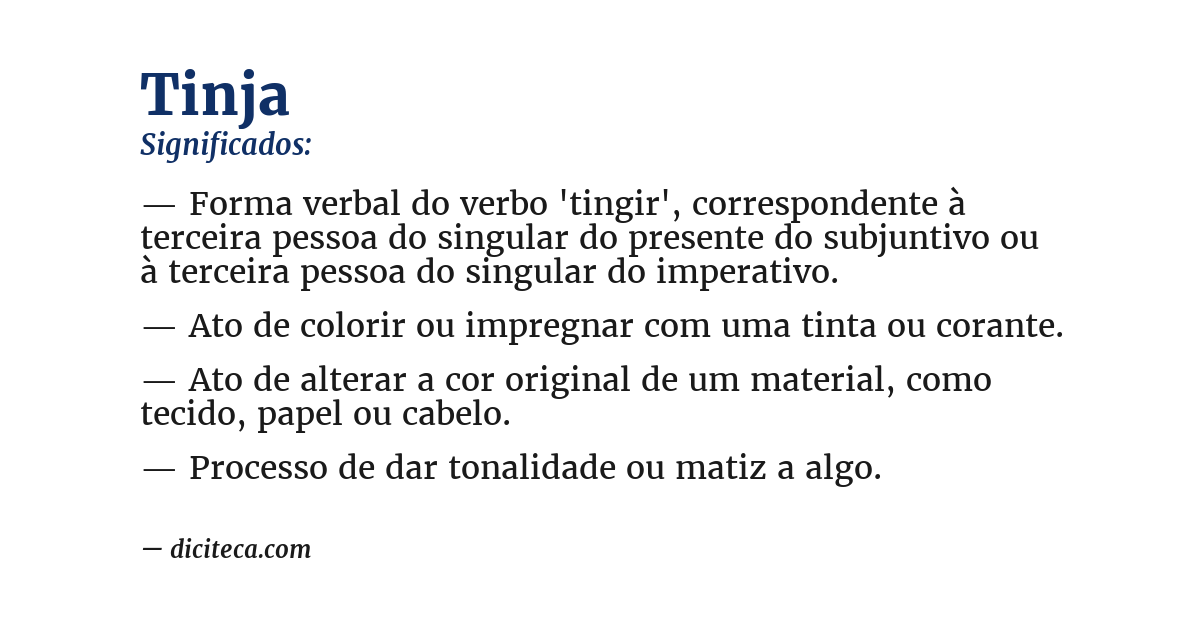 Significado de tinja