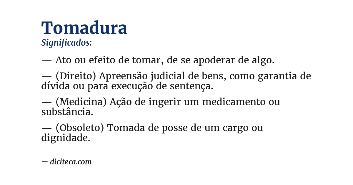 Significado de tomadura