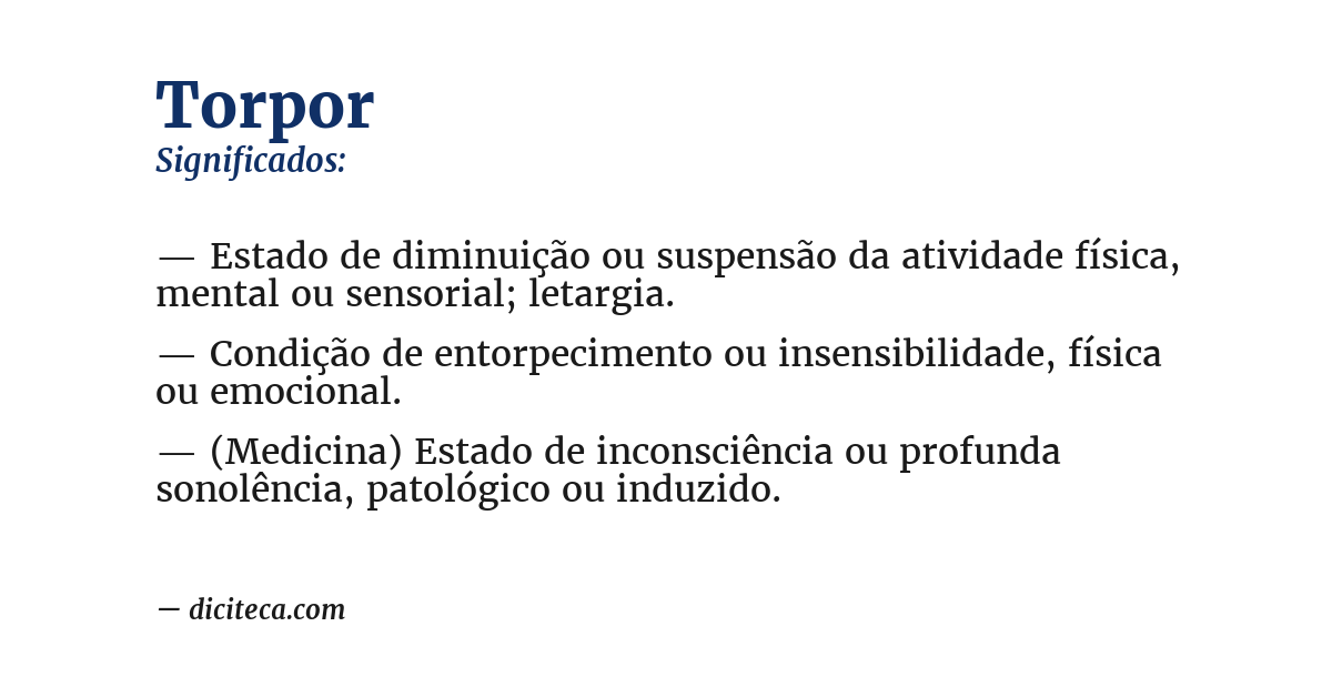 Significado de torpor
