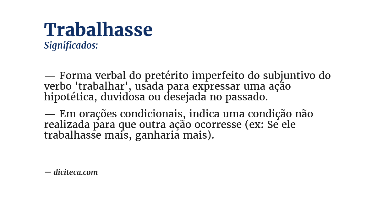 Significado de trabalhasse