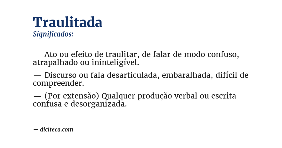 Significado de traulitada