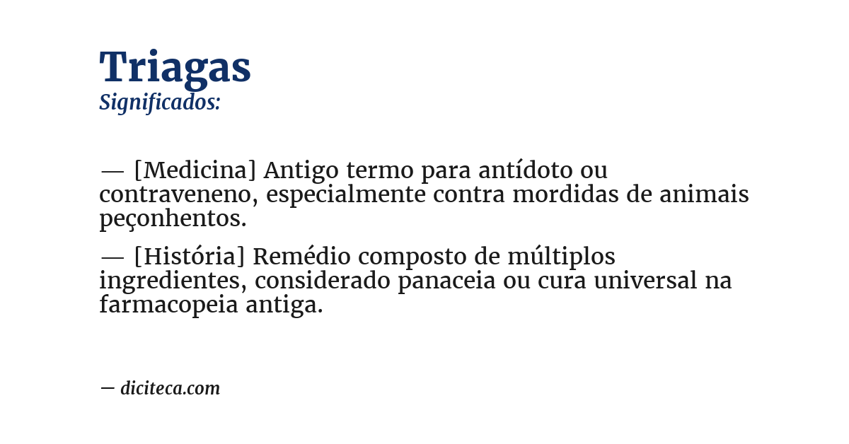 Significado de triagas