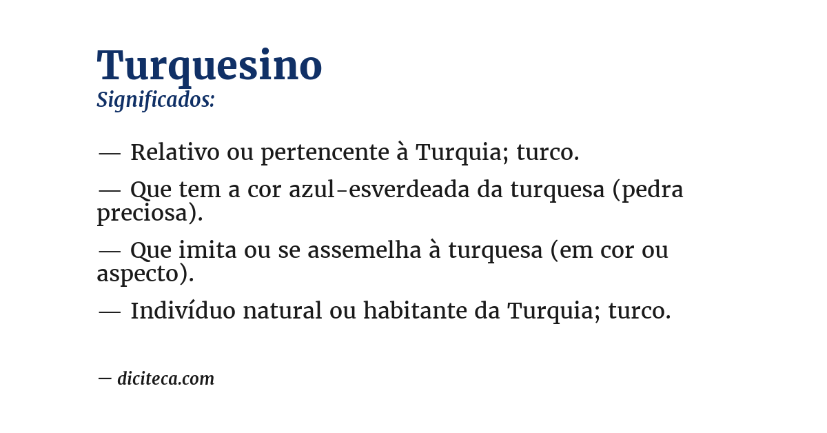 Significado de turquesino