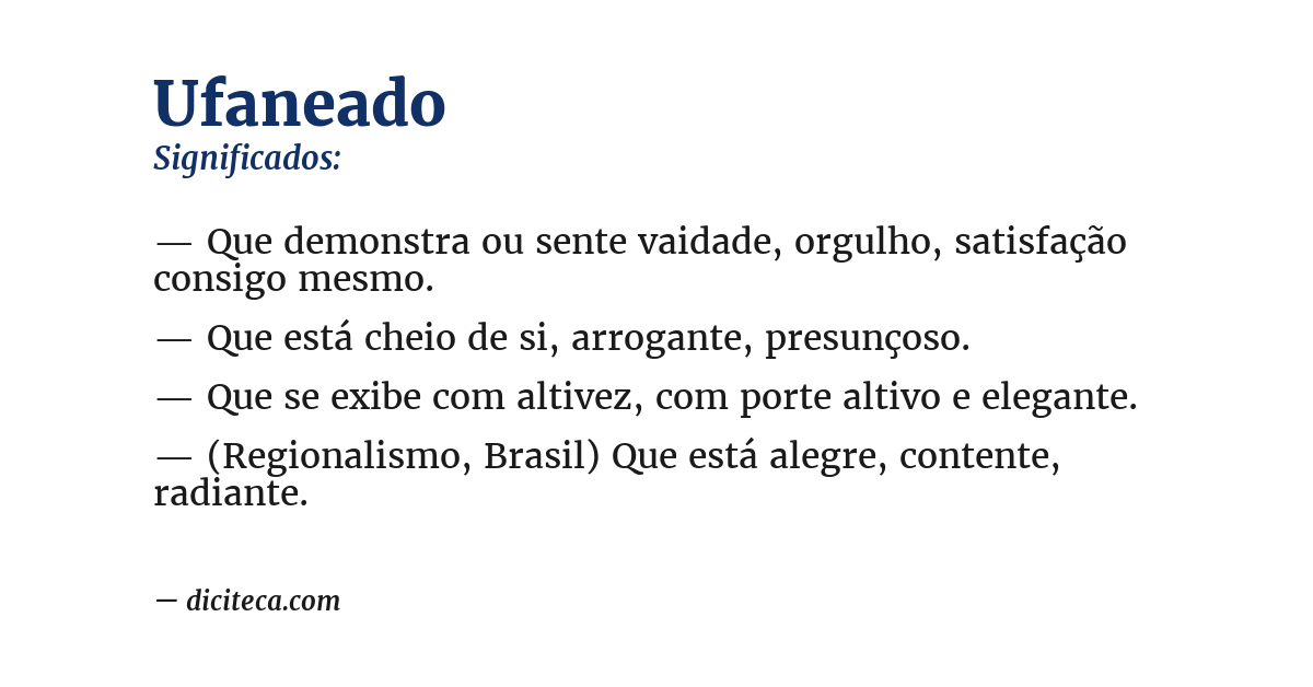 Significado de ufaneado