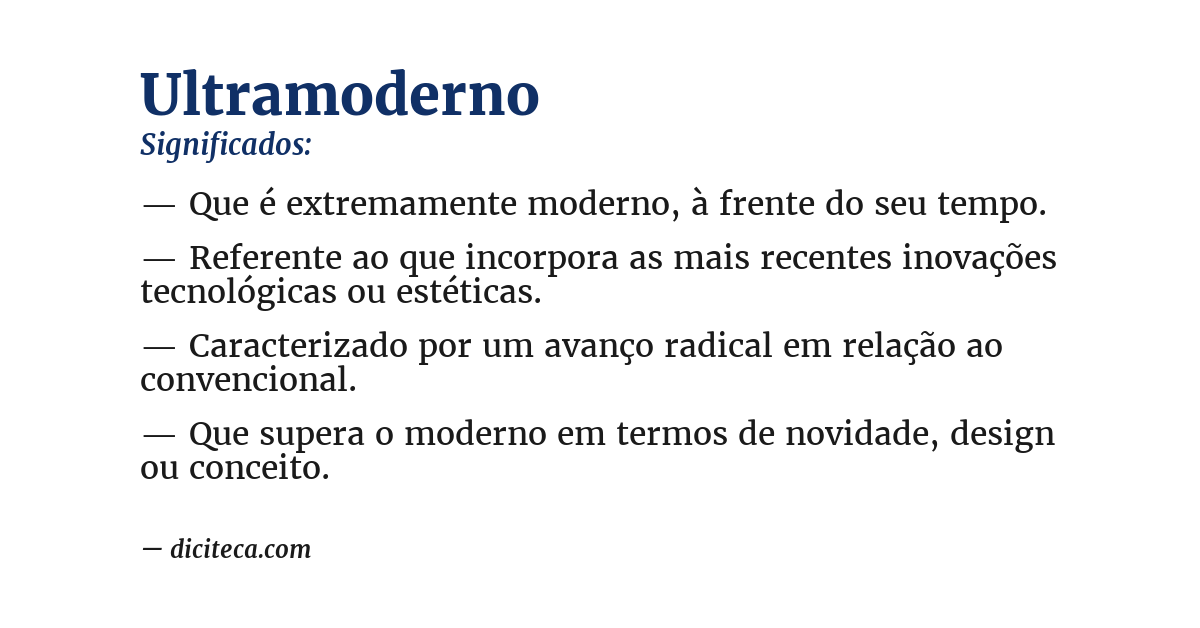Significado de ultramoderno