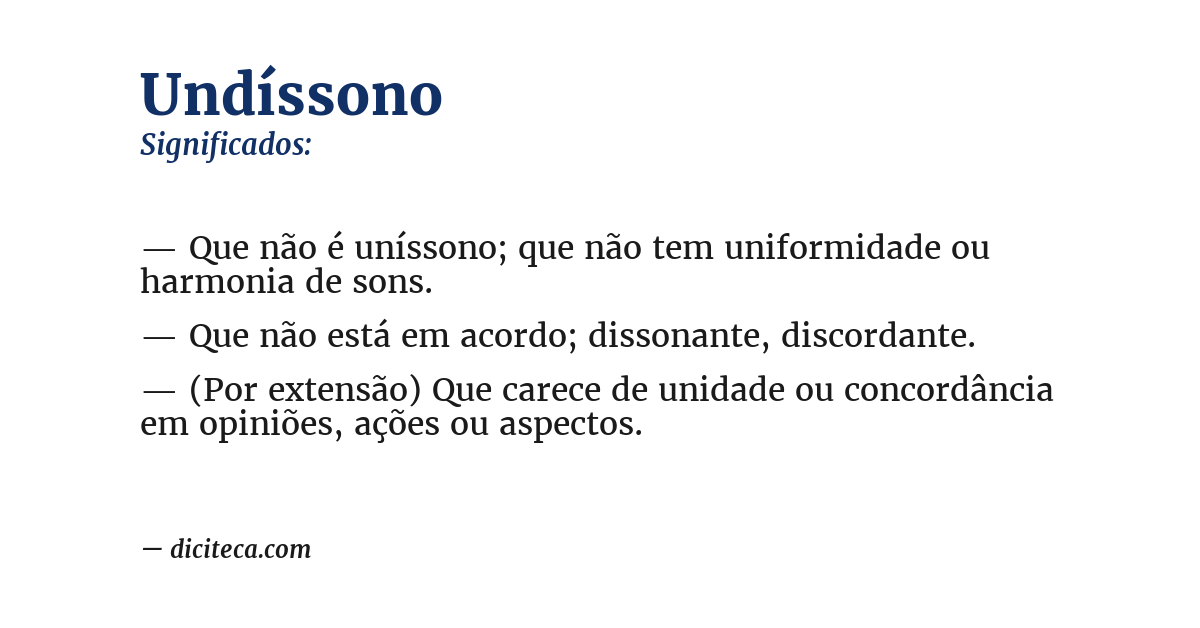 Significado de undíssono