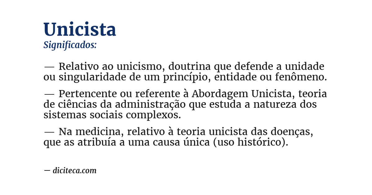 Significado de unicista