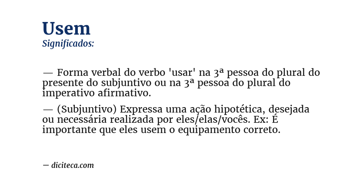 Significado de usem