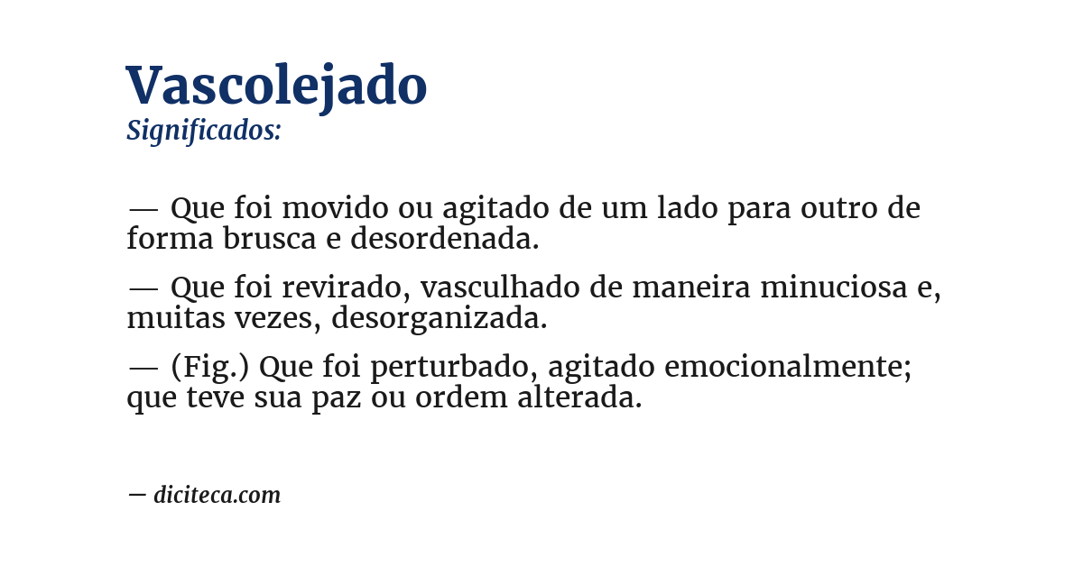 Significado de vascolejado